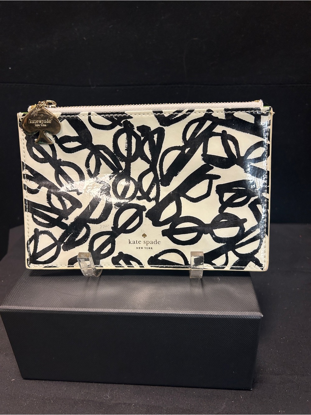 kate spade Black and White Scribble Zip Pouch